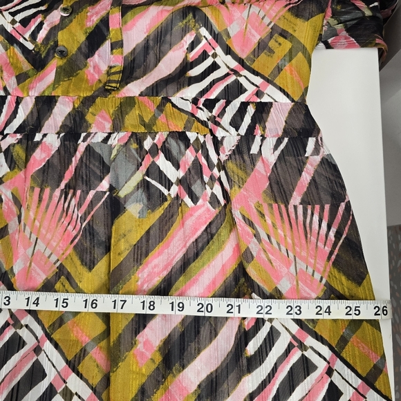 Marie Oliver Venus Caftan Silk Blend Maxi Dress Zebrawood Print XL Long Sleeve - Picture 13 of 16